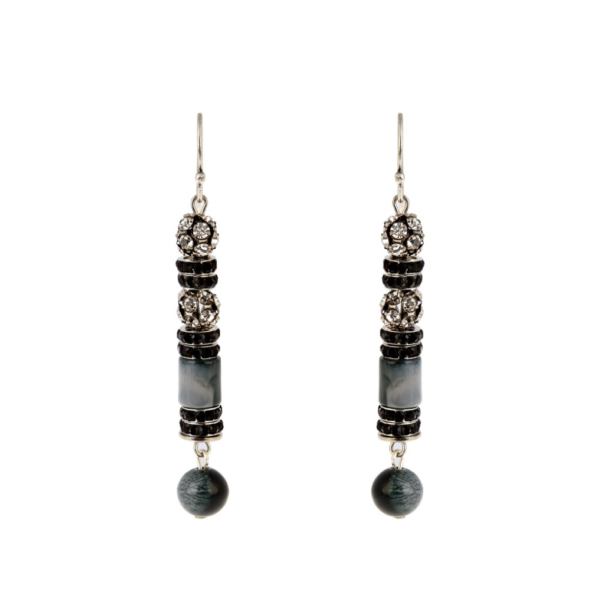 Crystal and bead earrings